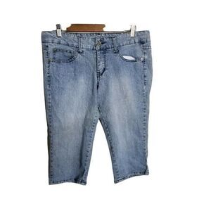 Highway Womens Size 11 Blue  Solid Capri Jeans